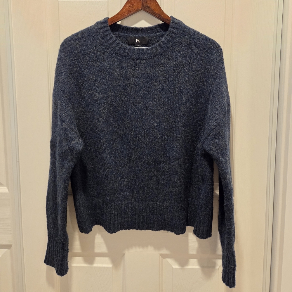 Banana Republic Wool And Cotton Navy Blue Sweater